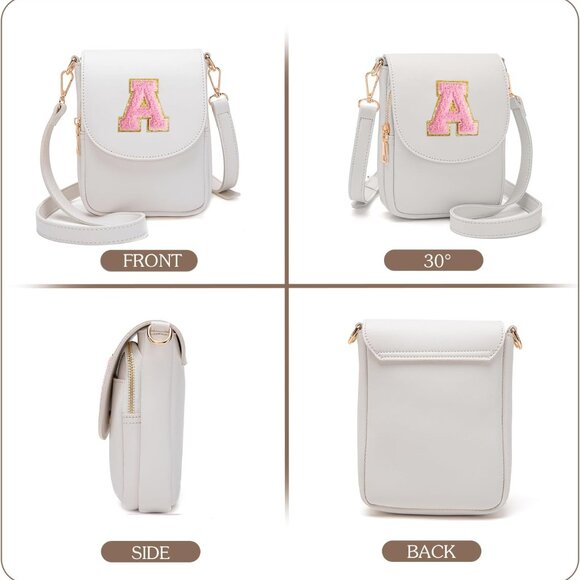 Elegant Adjustable Crossbody Purse with Initial Design - Lightweight & Durable - Picture 6 of 6